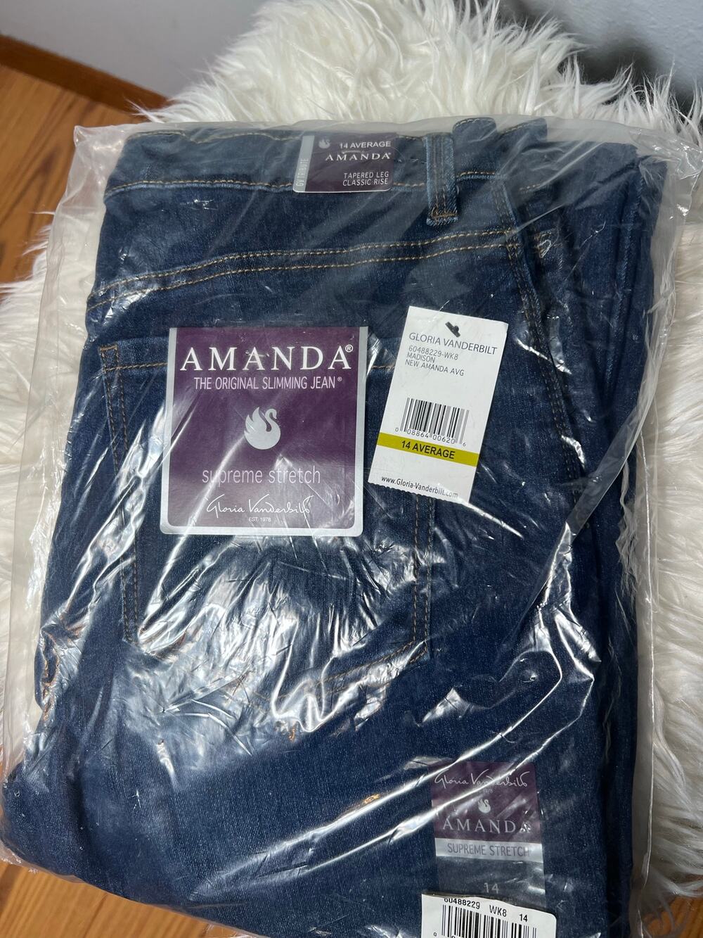 Amanda Slimming Jean by Gloria Vanderbilt New Sz 14 Average Plus Super Stretch
